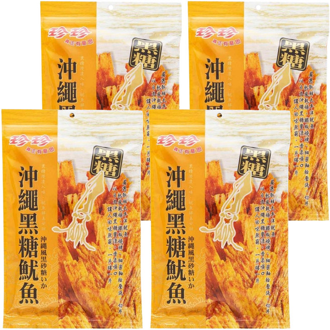 珍珍 沖繩黑糖魷魚絲, 27g, 4包