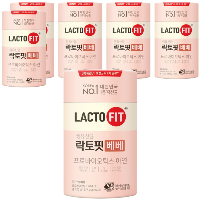락토핏 베베 유산균 60포, 120g, 6개