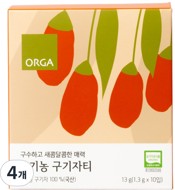 올가홀푸드 유기농 구기자티, 1.3g, 10개입, 4개