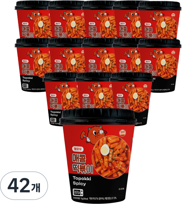 농가식품 멜로우빈 레리 매운 떡볶이, 115g, 42개
