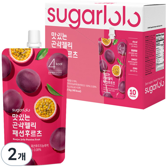 슈가로로 맛있는 곤약젤리 패션후르츠, 150g, 20개