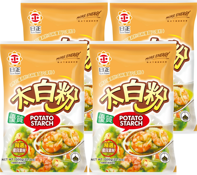 日正食品 優質太白粉, 1kg, 4包