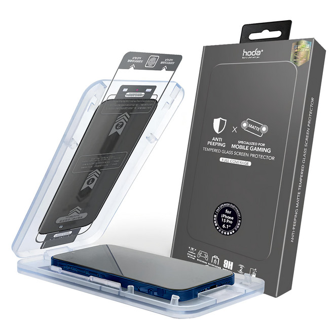 HODA 好貼 手機配件 太空艙 螢幕保護貼 for iPhone 15 Pro 電競 防窺 9H 防指紋 強化玻璃 霧面
