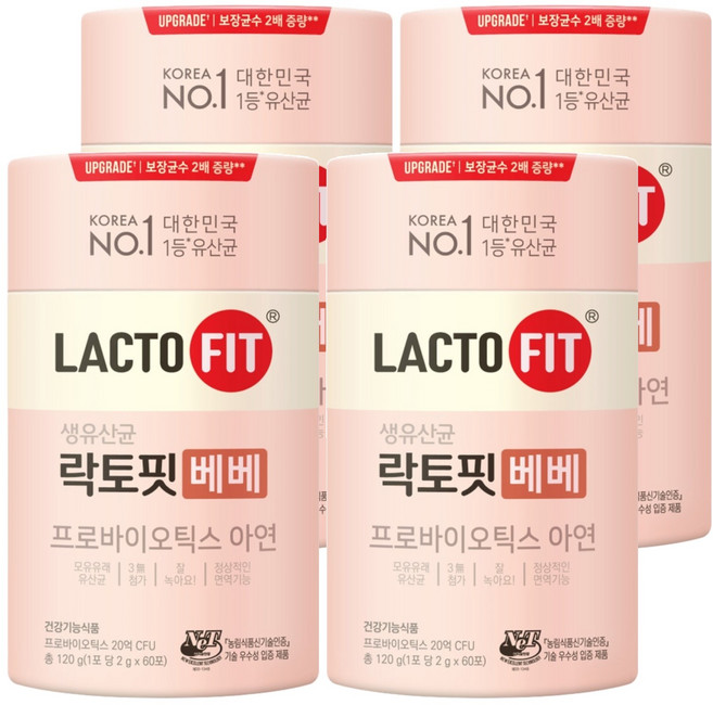 락토핏 베베 유산균, 120g, 4개