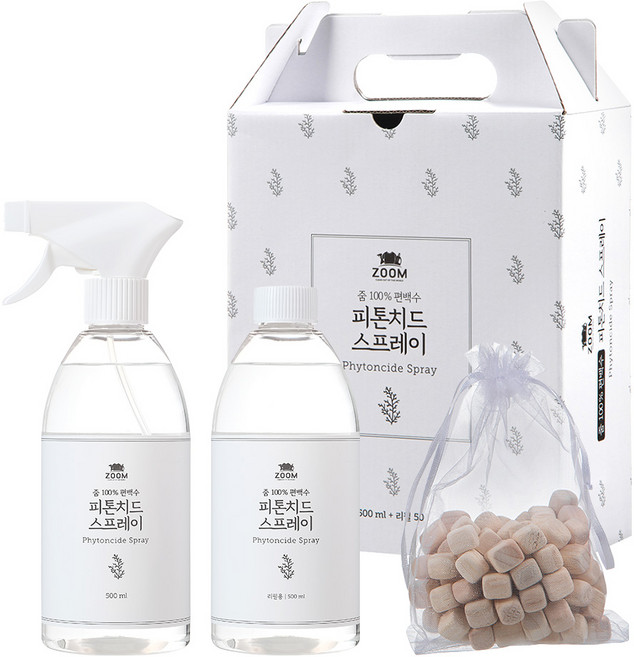 줌 리얼 100% 편백수 피톤치드세트 본품500ml+리필500ml+편백큐브, 1세트, 500ml