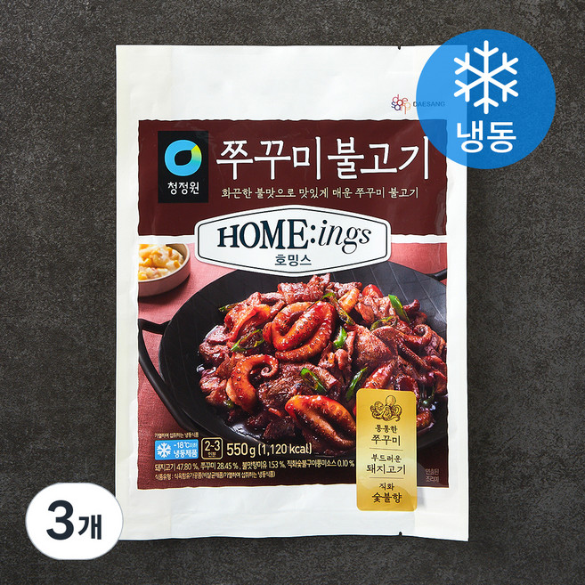 청정원 호밍스 쭈꾸미 불고기 (냉동), 550g, 3개