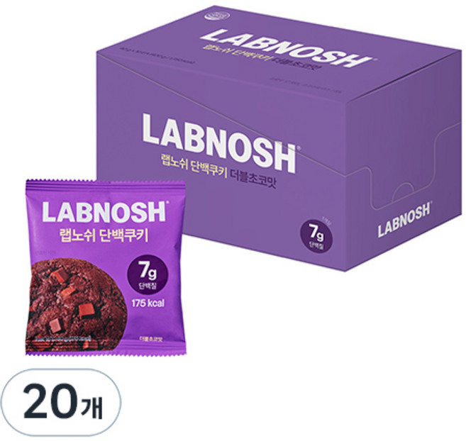 랩노쉬 단백쿠키 더블초코, 40g, 20개