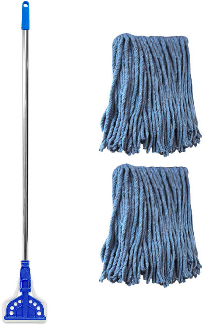 월드크린 스텐 마포대 + 청사 걸레 350g 2p, 1세트, 혼합색상