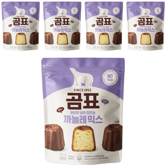 韓國 Dhflour 可麗露預拌粉, 5個, 500g