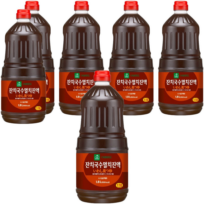 이엔푸드 잔치국수 멸치진액, 1.8L, 6개