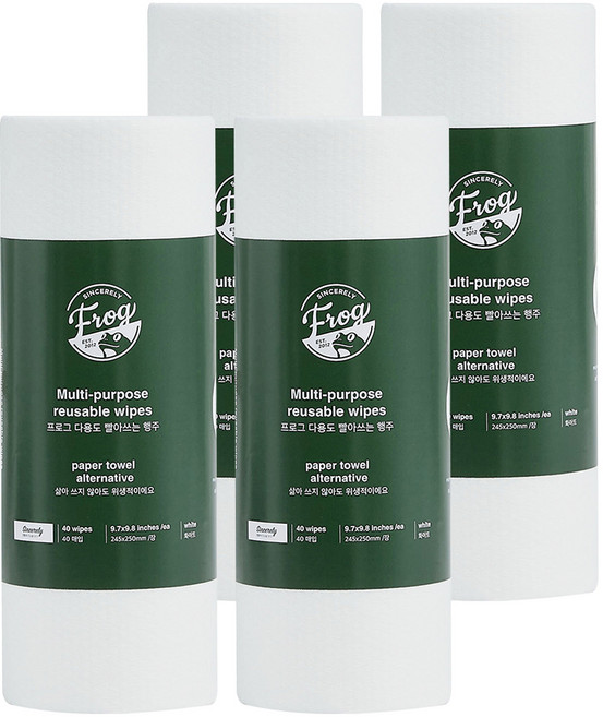 프로그 빨아쓰는 다용도 행주타올, 40개입, 4개