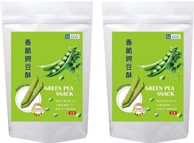 優穀美身 香脆豌豆酥 非油炸 全素, 60g, 2包