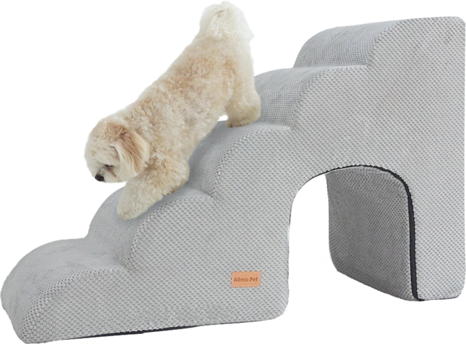 Allmio Pet 狗狗雲朵布料洞穴階梯 5層, 都會灰, 1個