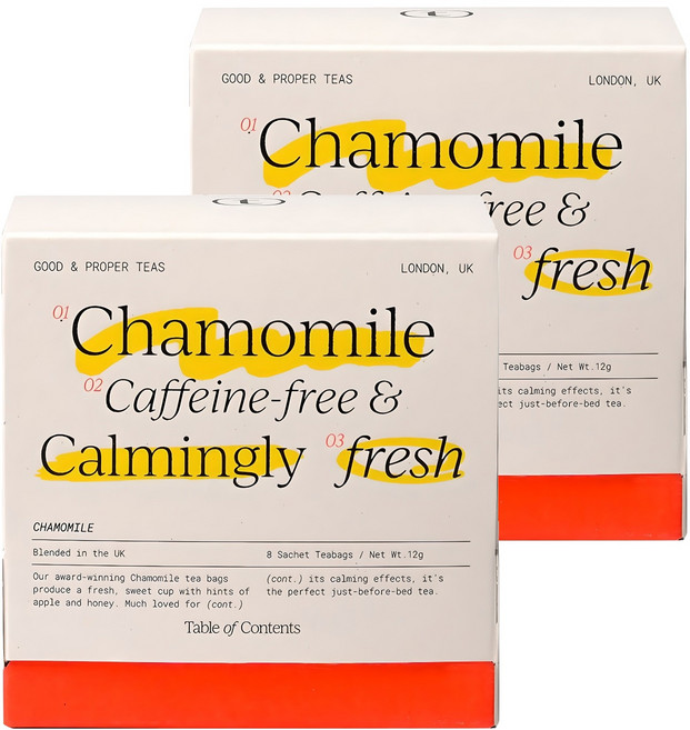 굿앤프라퍼티 캐모마일 티백, 1.5g, 2개, 8개입