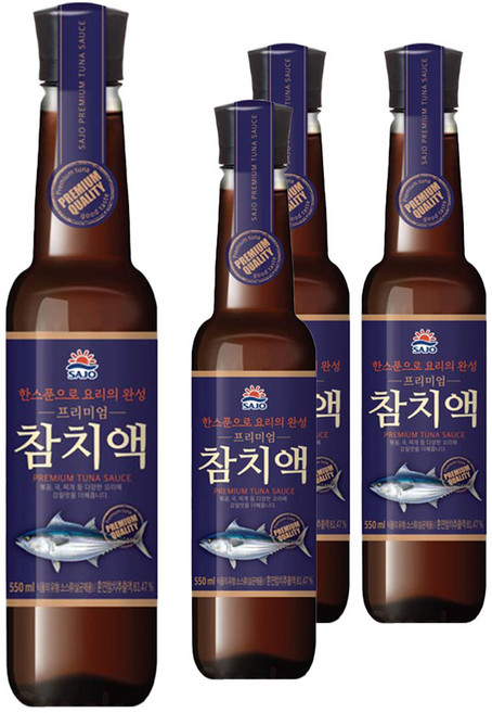 사조 프리미엄 참치액, 550ml, 4개