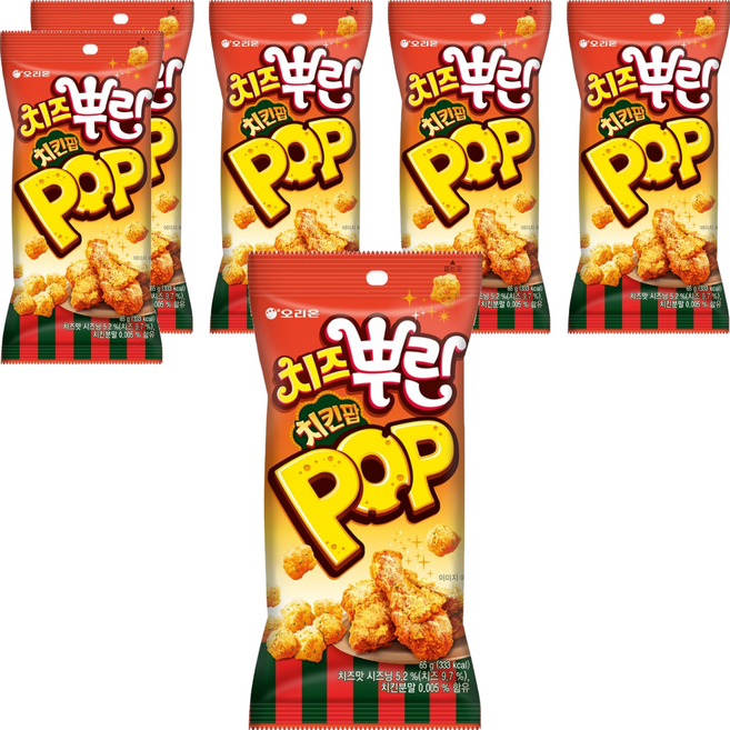 오리온 치즈뿌린 치킨팝, 65g, 6개