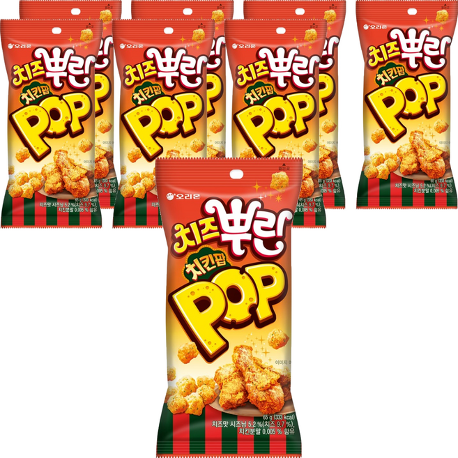 오리온 치즈뿌린 치킨팝, 65g, 8개