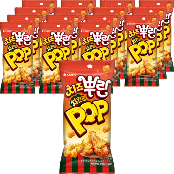 오리온 치즈뿌린 치킨팝, 65g, 16개
