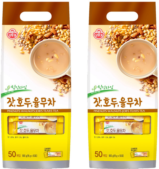 오뚜기 잣 호두 율무차, 18g, 50개입, 2개
