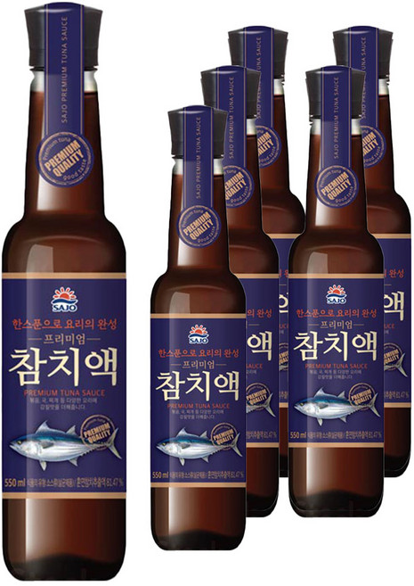 사조 프리미엄 참치액, 550ml, 6개
