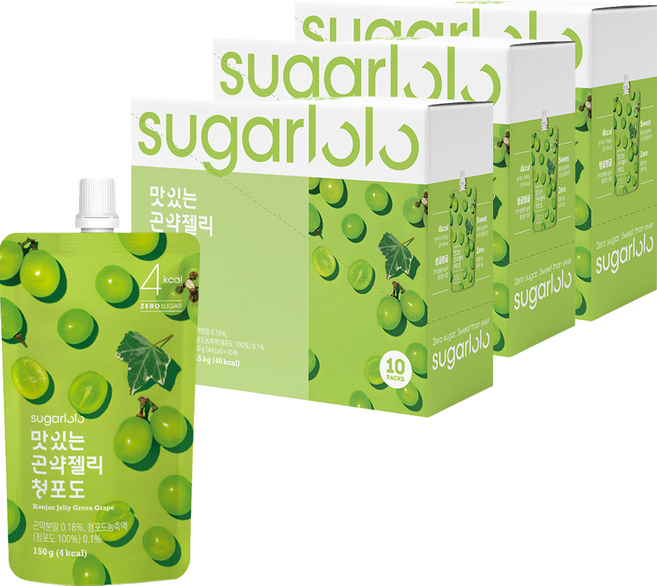 슈가로로 맛있는 곤약젤리 청포도 10개입, 1.5kg, 3개