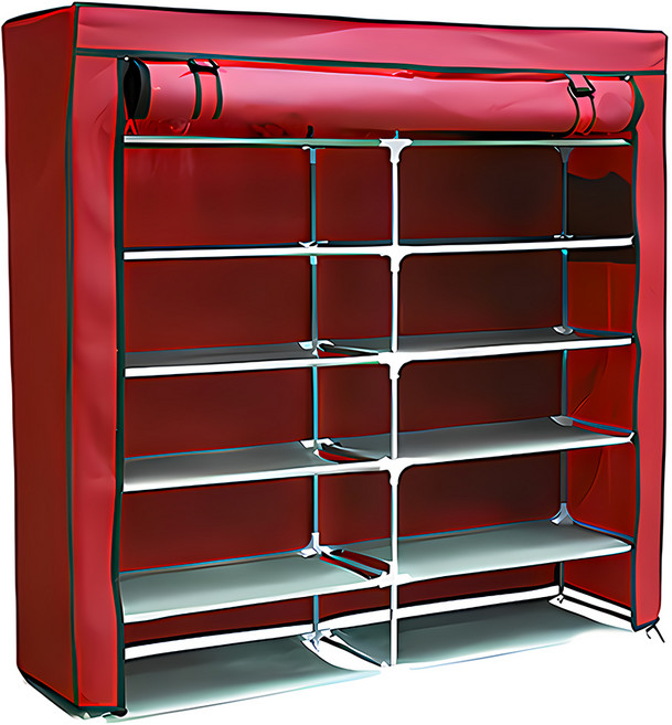 台灣 MIDAS S六層雙排萬用收納櫃, 酒紅色