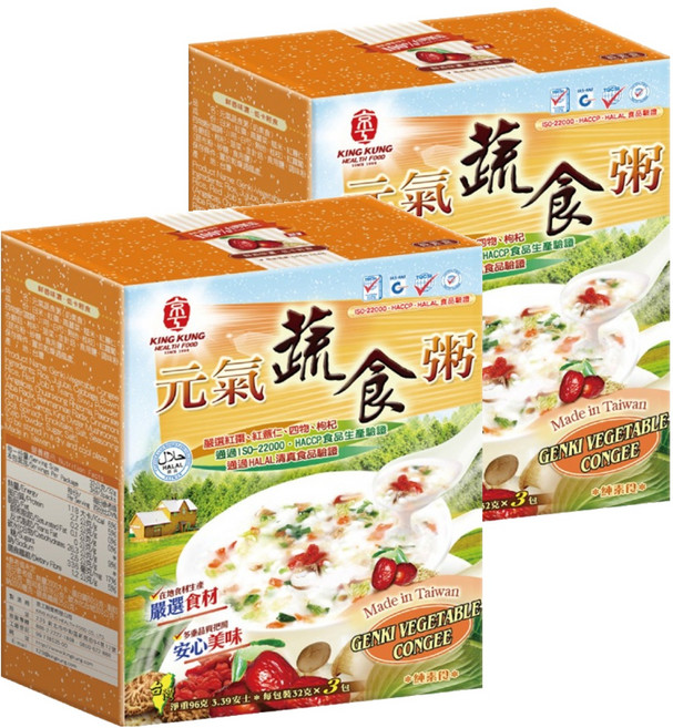 京工 純素 元氣蔬食粥, 96g, 2盒
