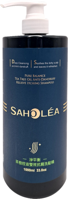 SAHOLEA 森歐黎漾 淨平衡茶樹控油雙效抗屑洗髮精, 1L, 1瓶