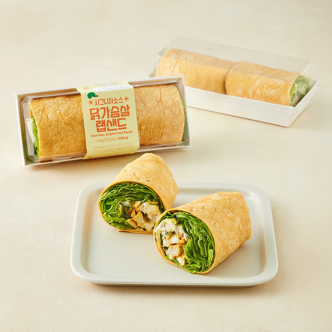 프레밀 시그니쳐소스 닭가슴살 랩샌드, 215g, 2개