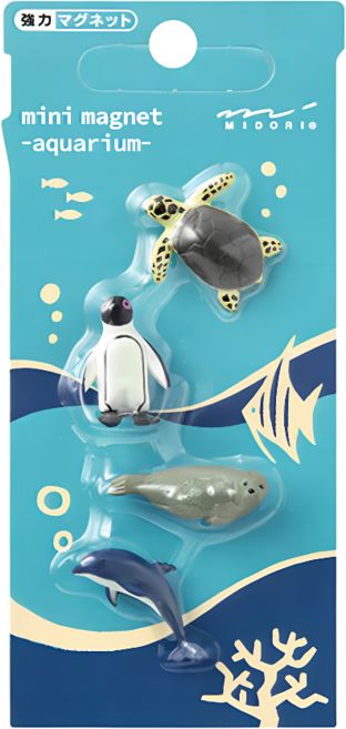 日本 MIDORI 造型磁鐵組 - 海洋生物造型, 水族館2, 1組