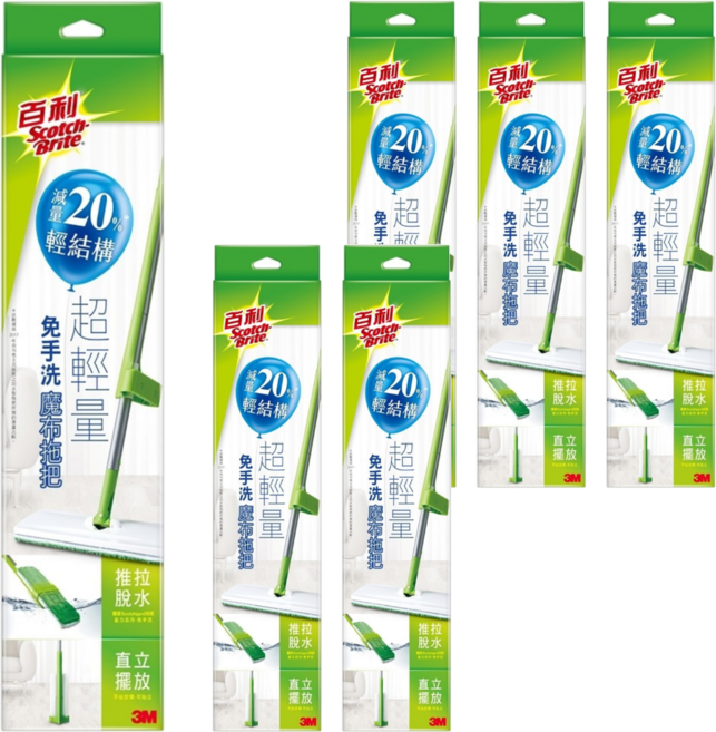 3M Scotch-Brite 百利 免手洗魔布拖把, 6支