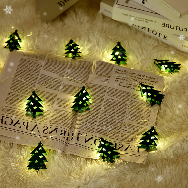 好物良品 LED聖誕節可愛造型金屬裝飾燈串 3m, 聖誕樹, 1組