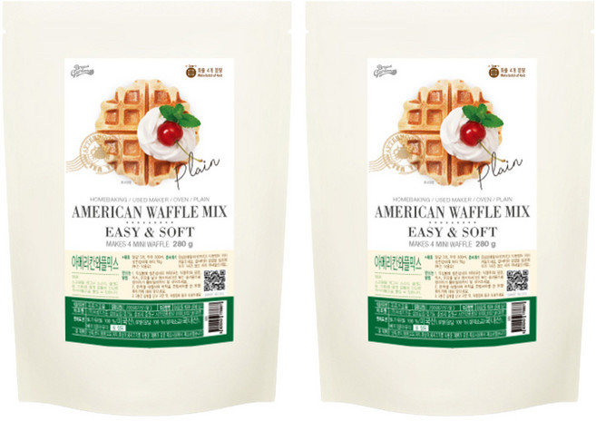브레드가든 뉴욕 스타일 와플 믹스, 280g, 2개