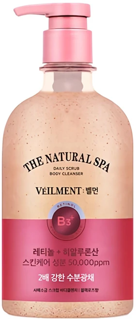 벨먼 스파 수분광채 약산성 스크럽 바디워시 블랙로즈향, 580ml, 1개 - 쿠팡