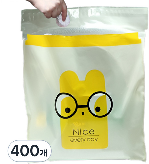 홈앤코 접착식 쓰레기 봉투, 옐로우, 400개