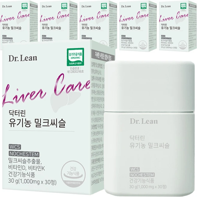 닥터린 유기농 밀크씨슬 30g, 30정, 6개 - 쿠팡