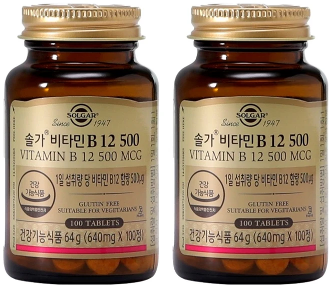 솔가 비타민 B12 500, 100정, 2개 - 쿠팡