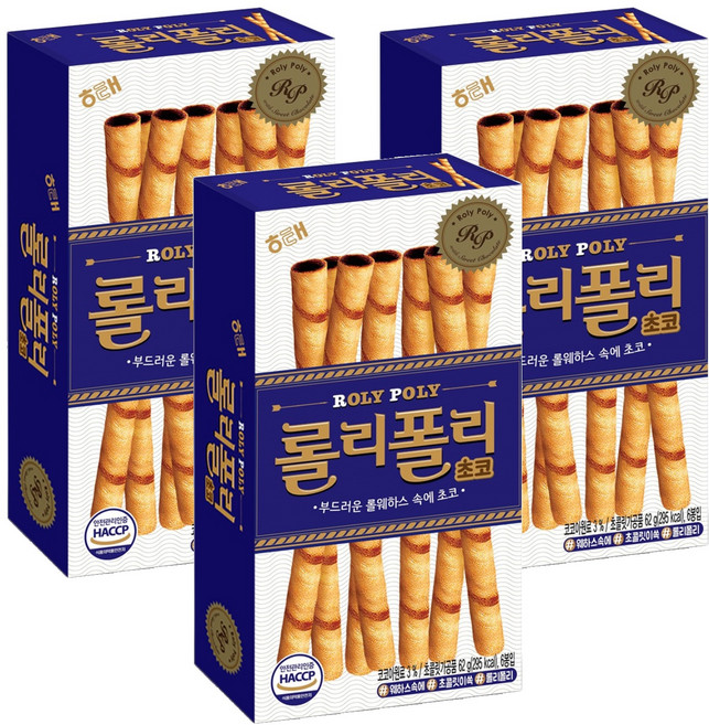 해태제과 롤리폴리 초코, 62g, 3개