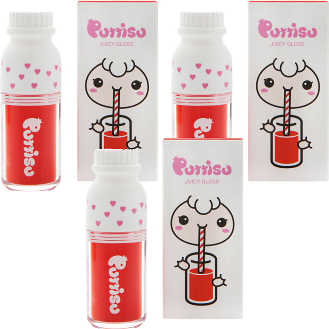 뿌띠슈 컬러풀 쥬시글로스 03 3.2g, 시크릿오렌지, 3개