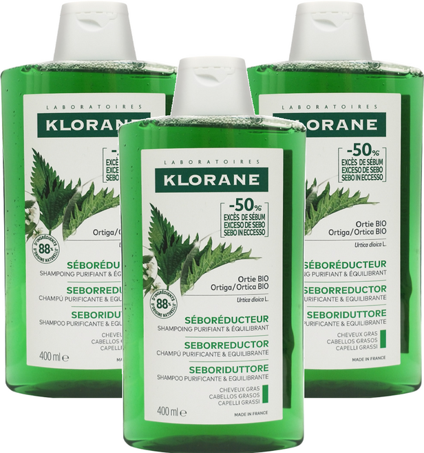 KLORANE 蔻蘿蘭 控油洗髮精 草本香氣, 400ml, 3瓶