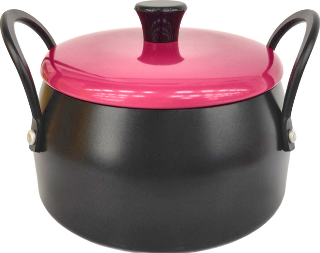 PE wookware 品藝鍋具 台灣製造 多功能 迷你油炸鍋, 14cm, 黑色 + 粉色, 1個