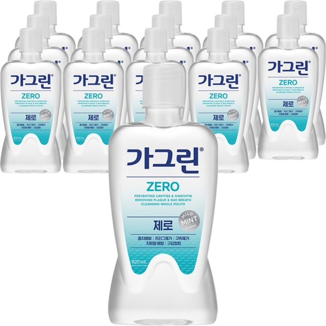 가그린 제로 구강청결제, 820ml, 15개