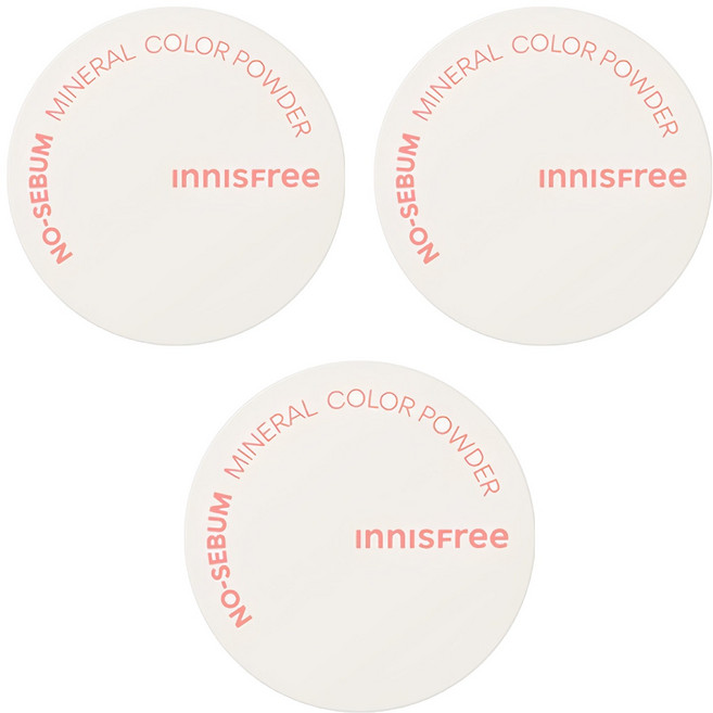 INNISFREE 台灣公司貨 無油無慮繽紛蜜粉 5g, 粉色, 3個