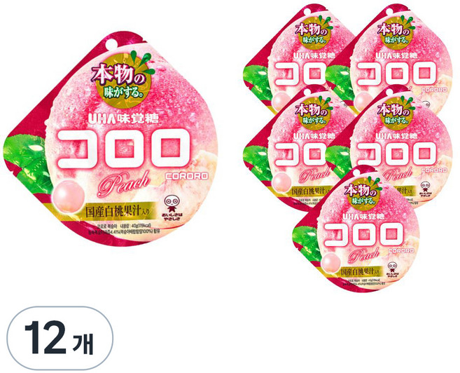 코로로 미카쿠토 복숭아맛 젤리, 40g, 12개
