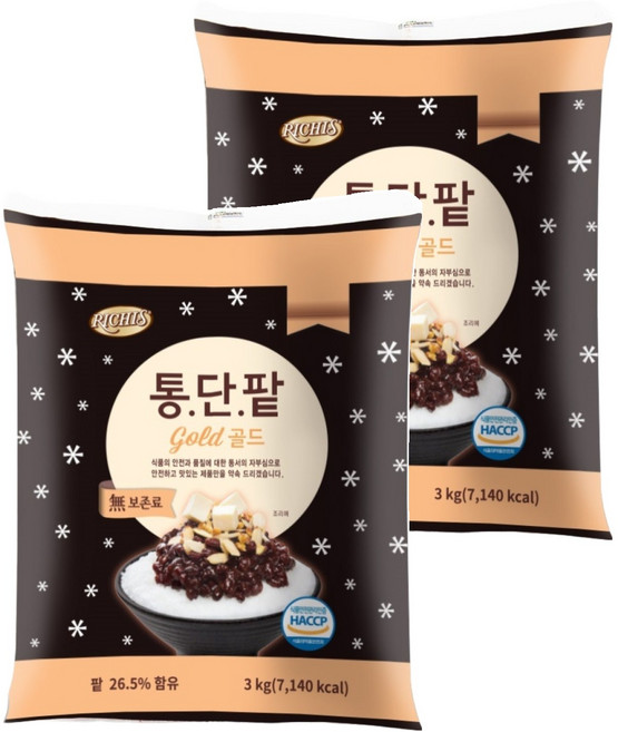 리치스 통단팥 골드파우치, 3kg, 2개