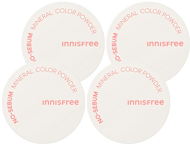 INNISFREE 台灣公司貨 無油無慮繽紛蜜粉 5g, 粉色, 4個