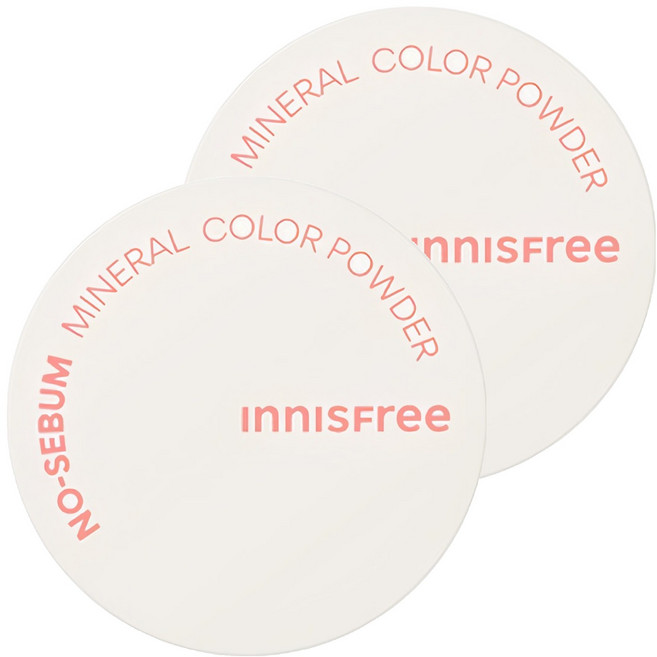 INNISFREE 台灣公司貨 無油無慮繽紛蜜粉 5g, 粉色, 2個