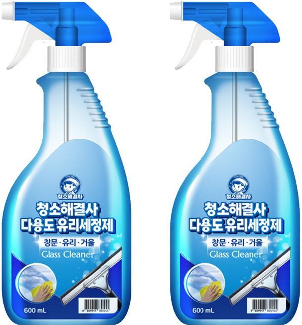 청소해결사 다용도 유리세정제, 600ml, 2개