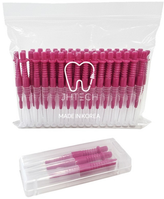 주현테크 스마일브러쉬 치간 칫솔 I형 SSSS 레드, 0.6mm, 50개입, 1개