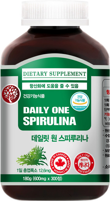 내츄럴365 데일리 원 스피루리나 180g, 1개, 300정